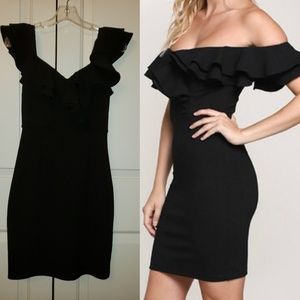 Ruffle romance little black dress